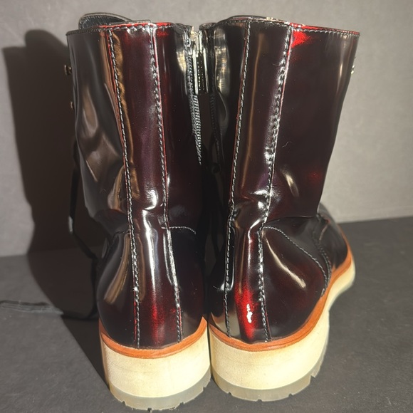 Aquatalia Oxblood Leather Lace Up Ankle Boots - Picture 14 of 17